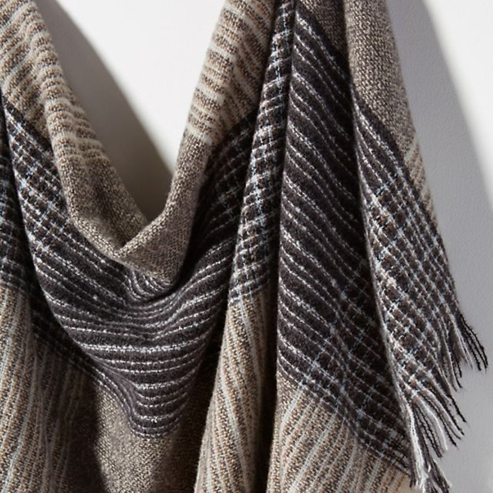 Anthropologie Hat Attack Layne Plaid Blanket Scarf